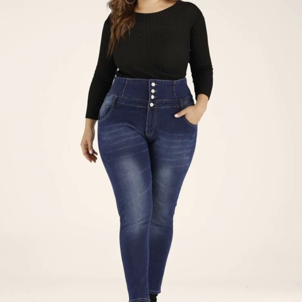 🆕Plus wide band waist jeans